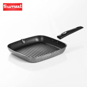 Sumeet Non Induction Base Non Stick Aluminium Grill Pan, Black