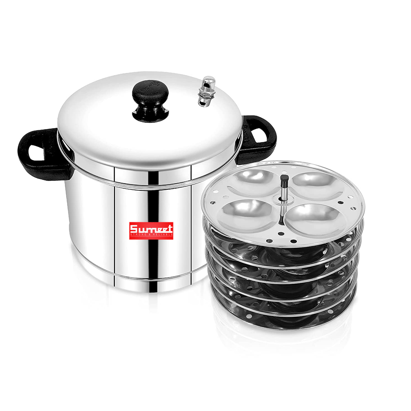 1 Sumeet – Stainless Steel 6 – Plates Idli Maker, Silver